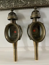 Pair Antique Brass Carriage Lamps