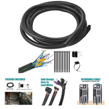 1/2 Inch Wire Loom Split Tubing 10 ft Cord Protector Flexible Conduit Automotive