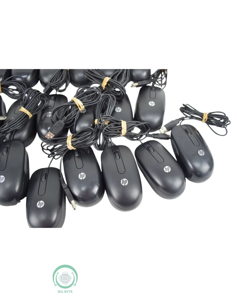 HP Lot of 10 Wired USB Mice – Optical Office Desktop PC Laptop - Image 3 of 4