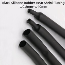 Black Silicone Rubber Heat Shrink Tubing Φ0.8mm~Φ40mm Cable Sleeve Sheath 200℃