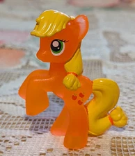 APPLEJACK 2010 Hasbro C-029A Translucent Neon Orange Mini MLP Pony Figure ~2"