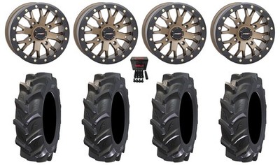 System 3 SB-4 Bronze (4+3) 14'' Wheels 28'' BKT AT 171 Tires Polaris Sportsman
