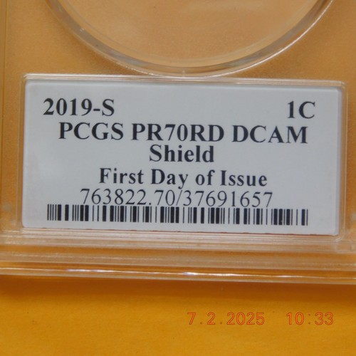 2019-S PCGS PR70RD DCAM Shield First Day of Issue Joe Orlando Signature 14 Only - Picture 3 of 6