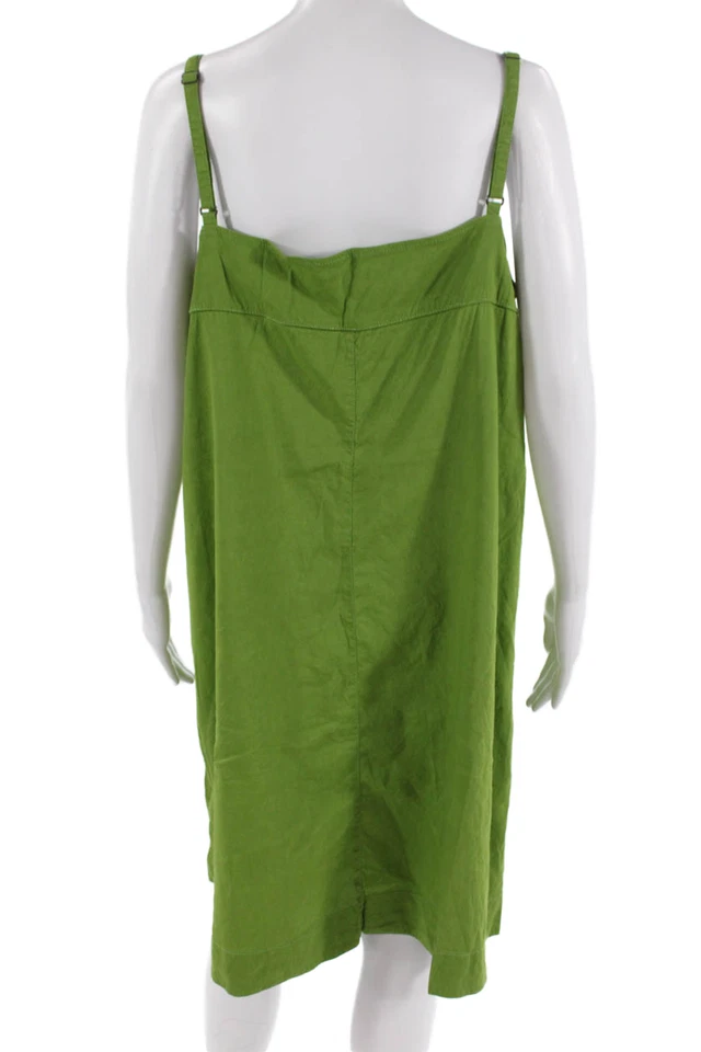 Vestido sin Mangas Eileen Fisher, Mujer, Verde Cuello Cuadrado Hebilla Talla XL Foto 3 de 4