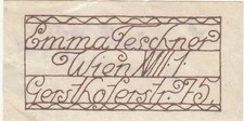 Business Card Richard Teschner 1879-1948 Emma Teschner