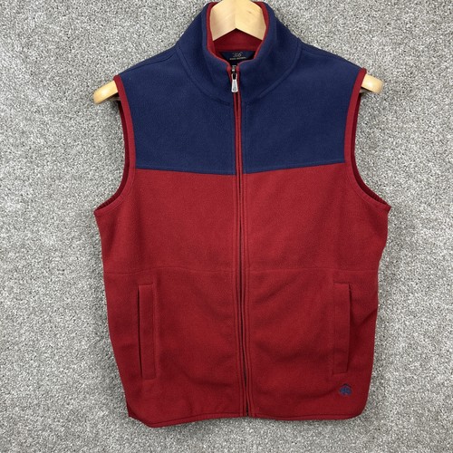 Brooks Brothers Fleece Vest Jacket Mens Small Blue Full Zip Embroidered Logo - Picture 1 of 8
