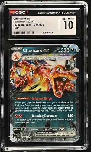 Charizard Ex Holo Paldean Fates 054/091 NM CGC 10