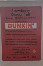 Dunkin Strawberry Dragonfruit Refresher Concentrate 46oz New Free Sh Exp Jun206