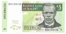 MALAWI  2005  5  KWACHA  P-36  UNC
