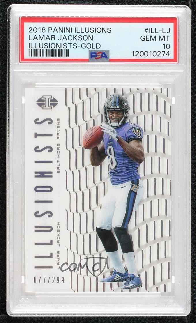 Lamar Jackson Panini Illusions Illusionists #ILLLJ Gold