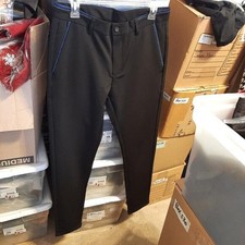 NEW TAG  Men Plaid  Plain Logo Stretch Dress Pants Slim Fit Black Size 32W/32L