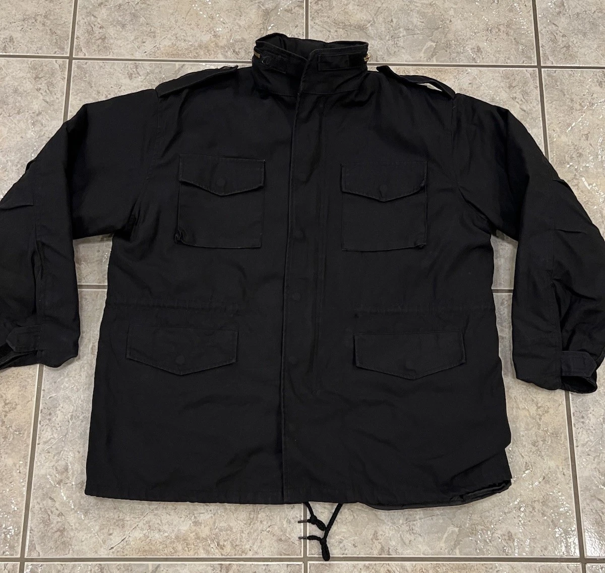 Rothco M-65 Field Jacket Mens XL Black Military Hooded Quilted Liner EXCELLENT image 3