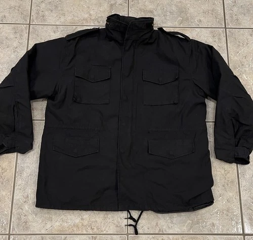 Rothco M-65 Field Jacket Mens XL Black Military Hooded Quilted Liner EXCELLENT image 3