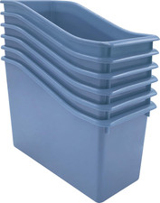 Slate Blue Plastic Book Bin 6-Pack TCR2088684