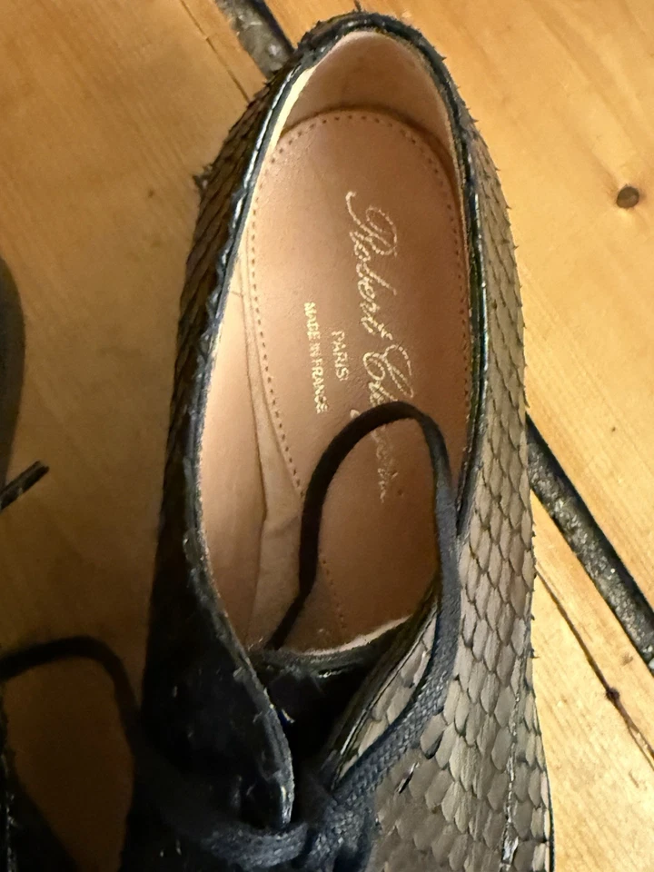 Оксфорды кожаные с тиснением Robert Clergerie 37,5 - Изображение 2 из 4