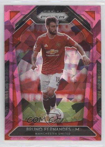 2020-21 Panini Prizm Premier League Retail Pink Ice Prizm Bruno Fernandes #12