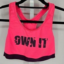 Danskin Now Womens Sz M Fitted Racerback Sports Bra Neon Pink "Own It"