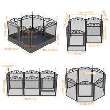 8 Panels DIY Heavy Duty Dog Playpen Pen Outdoor Indoor Dog Puppy Metal Fence wit