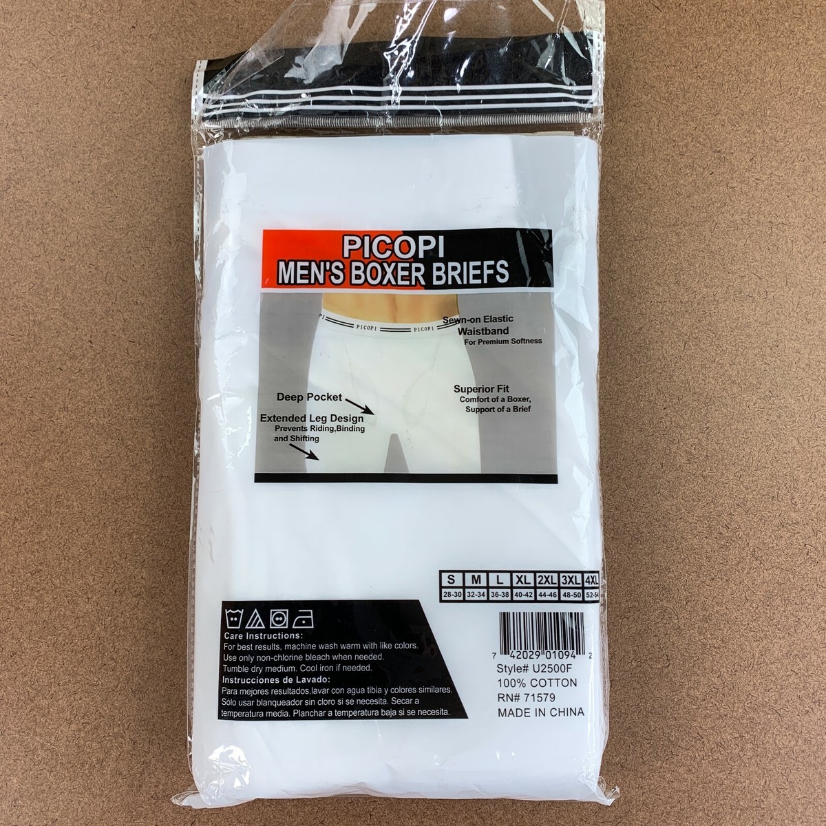 Picopi Mens Size Small 28-30 White Boxer Briefs | eBay