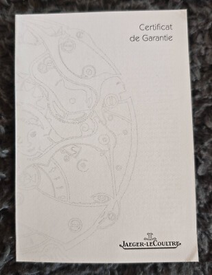 JLC Jäger LeCoultre Jaeger Le Coultre BLANK warranty Certificat Garantie