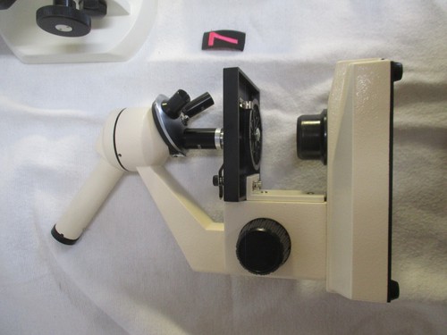 Microscopio de estudiante K-12 blanco vintage 4X 10X 40X y mira telescópica Am con luz - Imagen 13 de 19