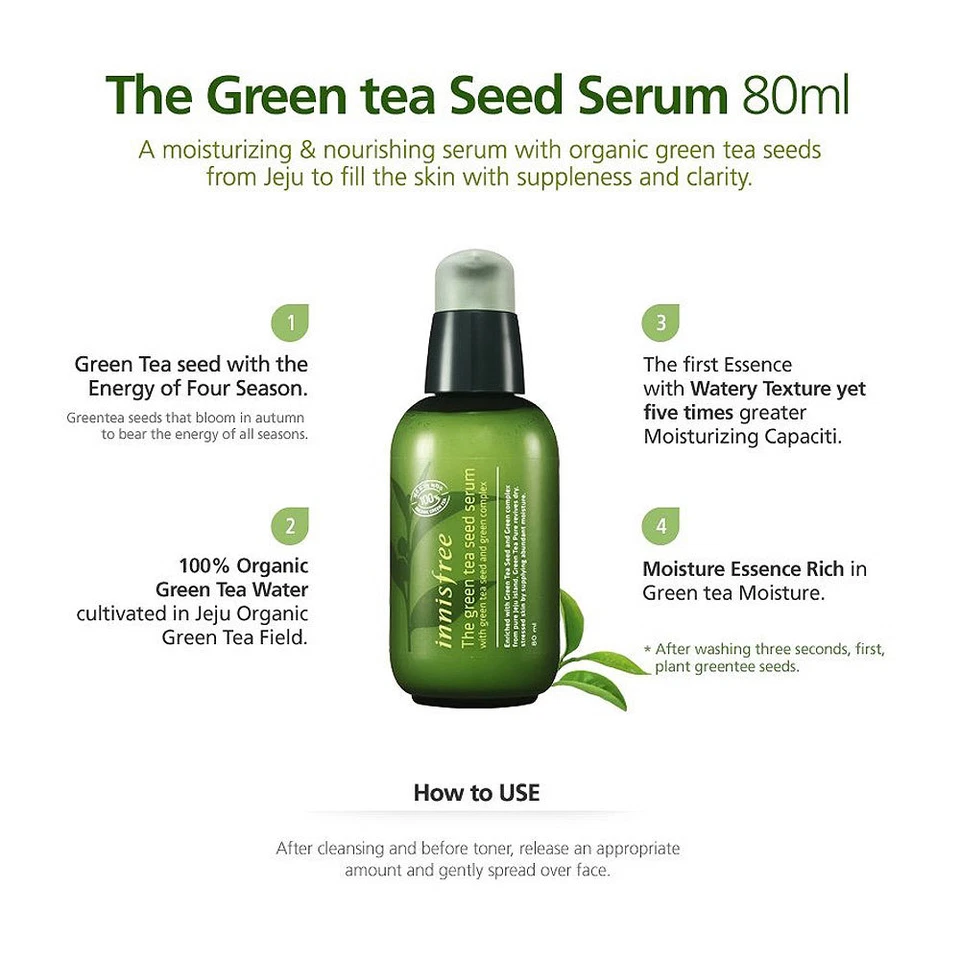 [Innisfree] The Green Tea Seed Serum 1ml x 20pcs or 40pcs hydrated skin  - Image 3 of 4
