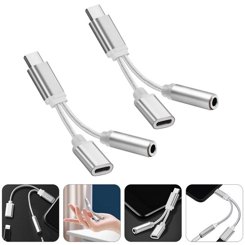 2 Pcs Audio Charger Converter Headphone Type-c Adapter Car Usb to - 第 3/12 張圖片