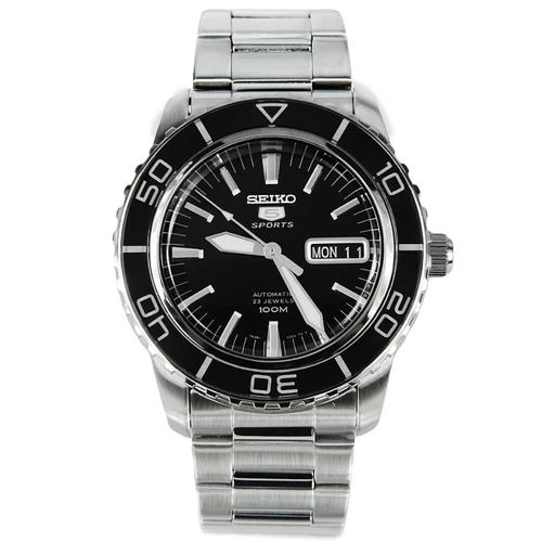 SEIKO 5 Sports SNZH55K1  Automatic Watch Steel Black Mechanic 7S36 Fathoms Fifty