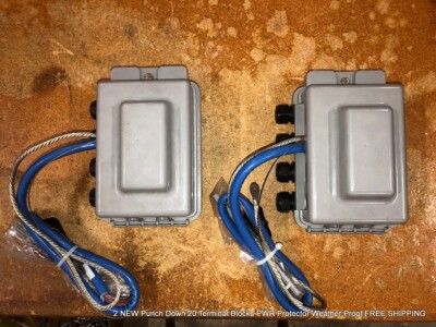 2 NEW Punch Down 20 Terminal Blocks PWR Protector Weather Proof FREE SHIPPING