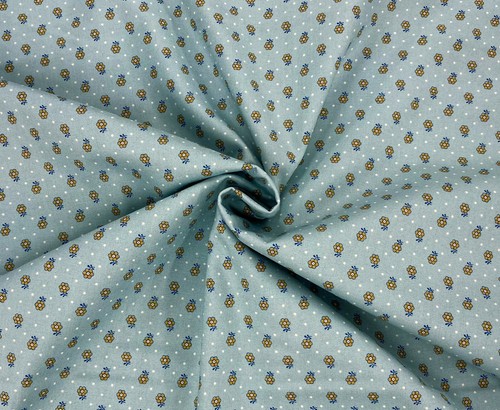 Liberty 'The Emporium' Blue, Duck Egg, Mustard Floral Cotton Patchwork Fabric - Picture 7 of 18