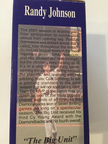 Randy Johnson 2001 Cy Young Award Winner Arizona Diamondbacks Figure (T) - Picture 7 of 8