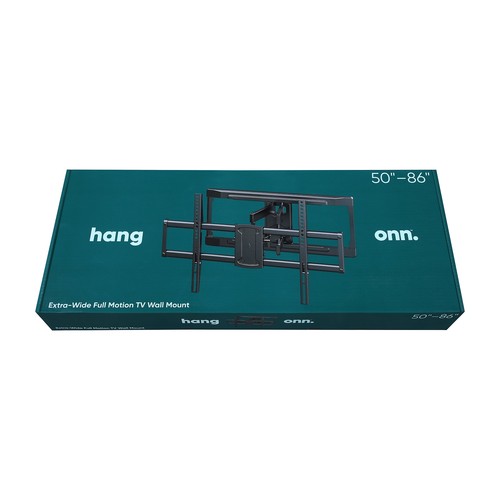 onn. Full Motion TV Wall Mount for 50" to 86" Tvs, up to 15° Tilting - Picture 3 of 12