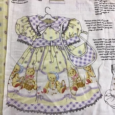 Vtg 1999 Daisy Kingdom Dolly Dress Panel Cherished Teddies Easter Border Print
