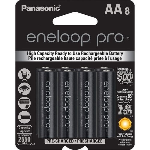 8 AA Panasonic Eneloop Pro (Replace sanyo XX) NiMH 2550mAh