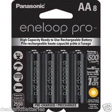 8 AA Panasonic Eneloop Pro (Replace sanyo XX) NiMH 2550mAh Rechageable Batteries