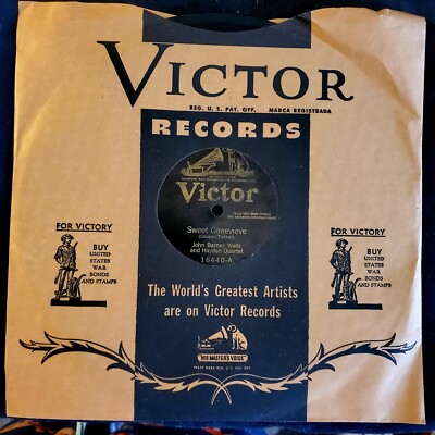 Victor Records 16440 SWEET GENEVIEVE, RIVER FLOWS War Bonds Issue