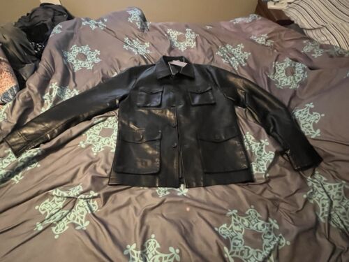NEW NWT Marc Asher New York Mens BLACK SMALL S Leather Jacket $89
