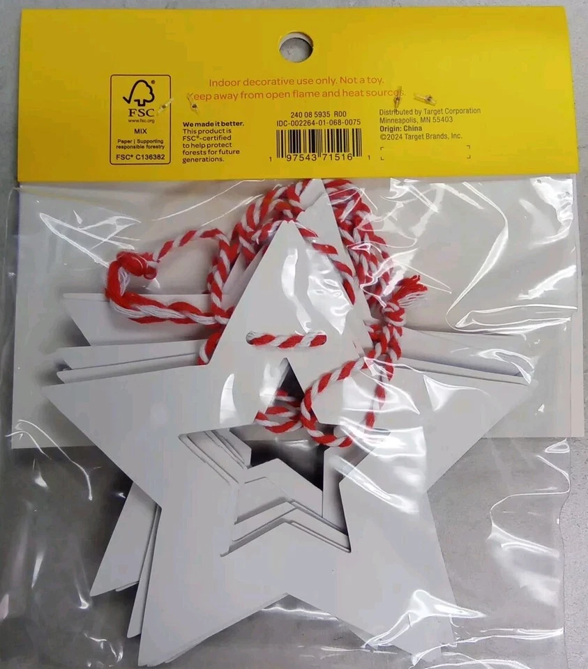 Guirnalda Decoración Interior Estrellas Rojas, Plateadas y Azules. Lote de 3 de 6 pies Foto 4 de 4