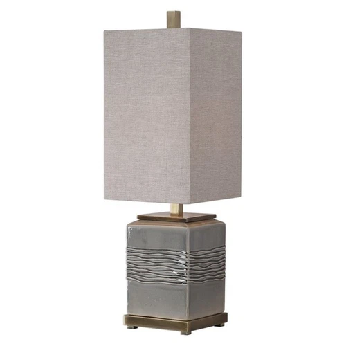 Uttermost Covey Fabric Glaze Ceramic and Iron Buffet Lamp in Warm Gray - Picture 1 of 6