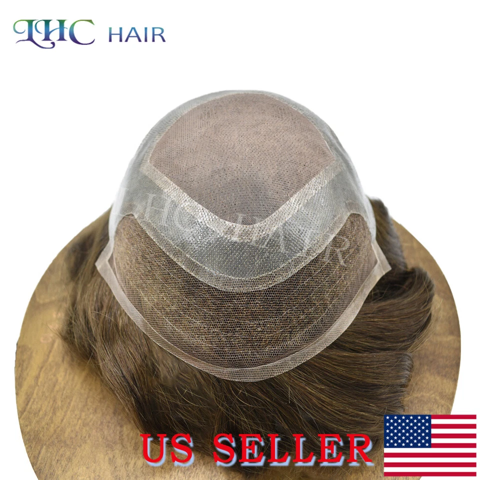 Pelo Lírico Para Hombres Toupee Cabello Humano Frente de Encaje Francés Duradero Pelo Natural Foto 4 de 4