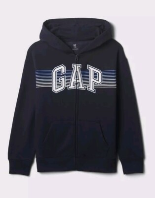 Gap Boys Hoodie Sweater Size XL (12) Husky Full Zip Navy Blue Long Sleeve  New