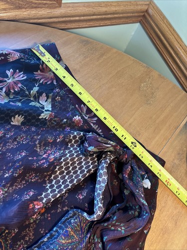 193 Polo Ralph Lauren Patchwork Silk Faux Wrap Waist Tie Maxi Skirt $298 6 - Picture 9 of 10