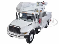 INTERNATIONAL DURASTAR UTILITY BUCKET TRUCK ALTEC WHITE 1/34 FIRST GEAR 10-3901