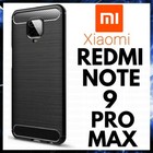 CUSTODIA PER XIAOMI REDMI NOTE 9 PRO MAX COVER NERA OPACA MORBIDA CARBONIO TPU