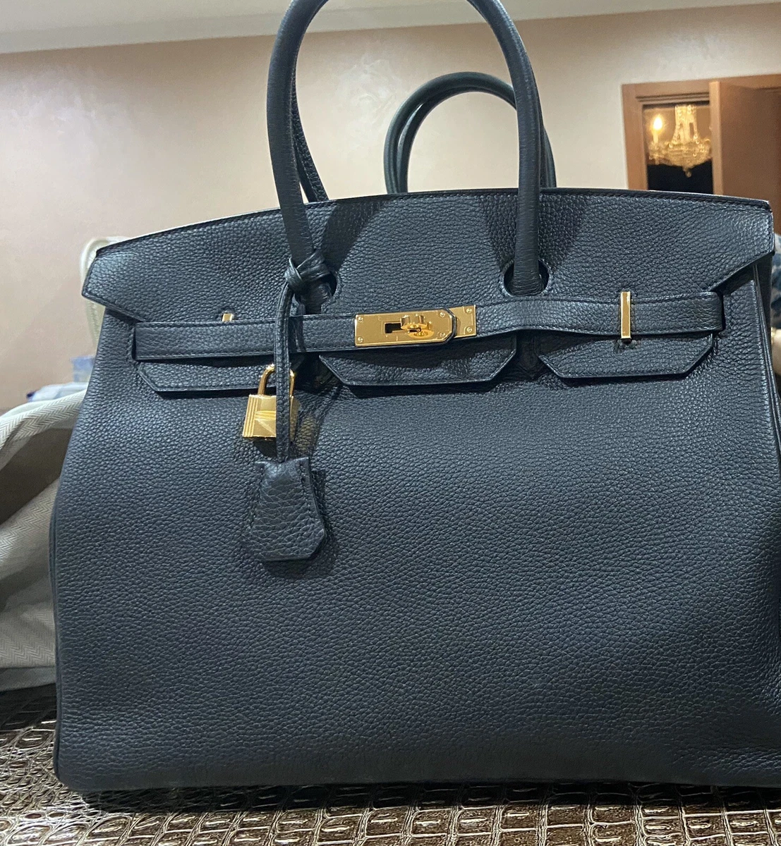 Hermes Birkin Black 35 Togo Leather w/Original Box and Invoice