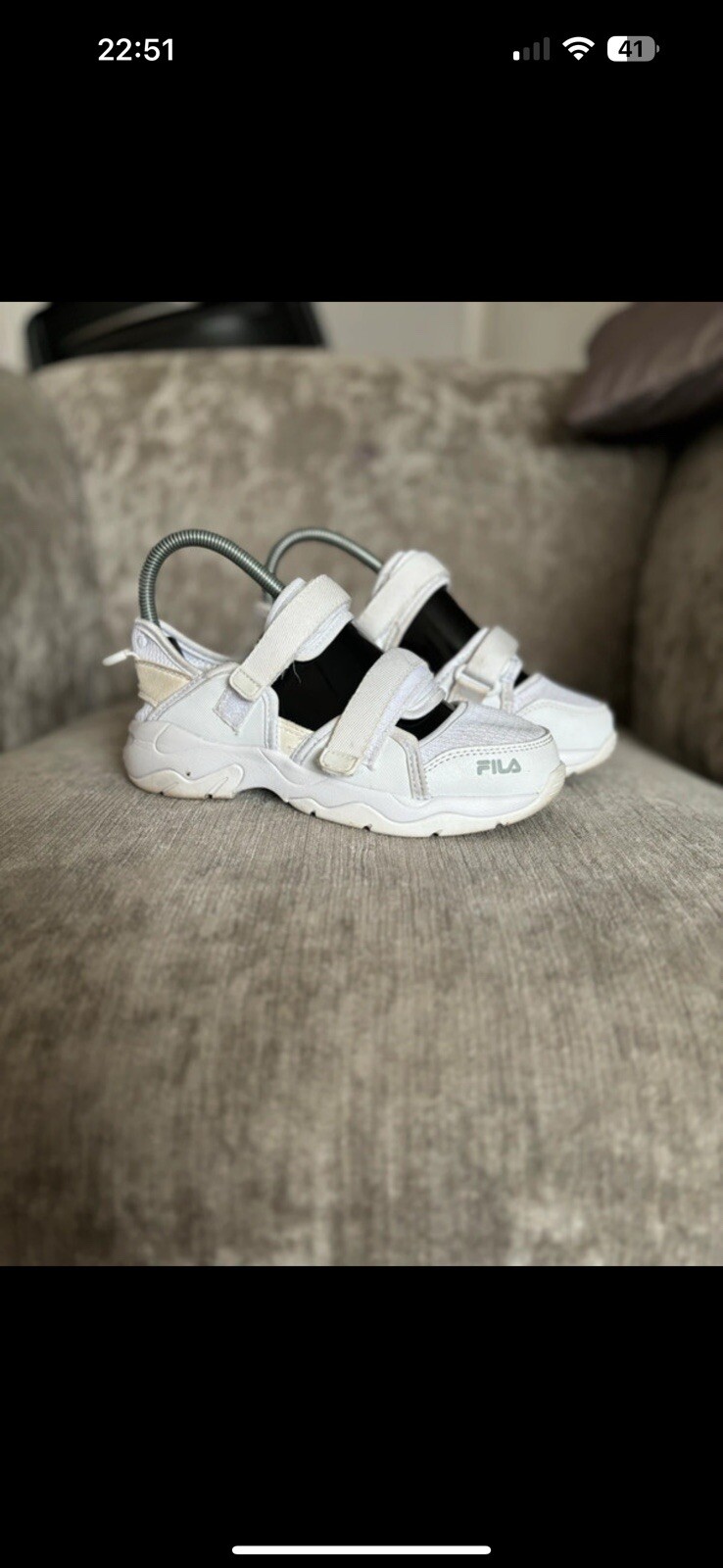 Fila Ray Sandal shoes Children Size uk2 BNWB white