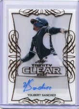 2021 Leaf Trinity Clear Autographs Bronze Yolbert Sanchez Auto