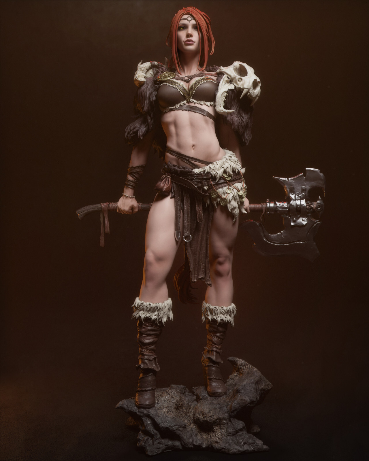 Barbarian Queen, Original Character, Pin-Up, 3D Druck, Fan Art, Figur, UNBEMALT
