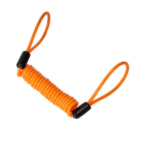 Câble de rappel de sécurité 1,2 M câble de verrouillage de disque moto fil (orange) - Photo 1/6