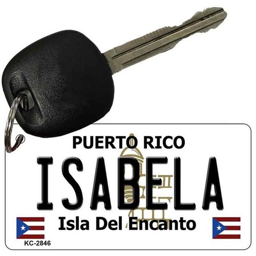 Isabela Puerto Rico Flag Novelty Metal Aluminum Key Chain License Plate Tag Art - 第 1/1 張圖片
